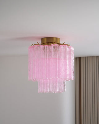 Aurora Plafonnier en Verre Rose Moderne