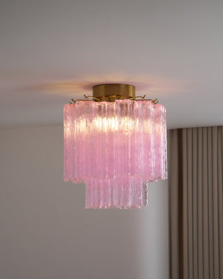 Aurora Plafonnier en Verre Rose Moderne