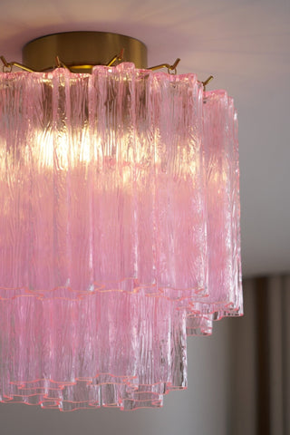 Aurora Plafonnier en Verre Rose Moderne