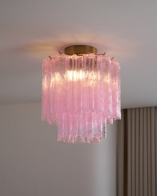Aurora Plafonnier en Verre Rose Moderne