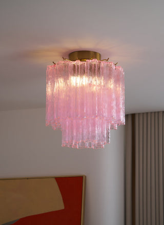 Aurora Plafonnier en Verre Rose Moderne