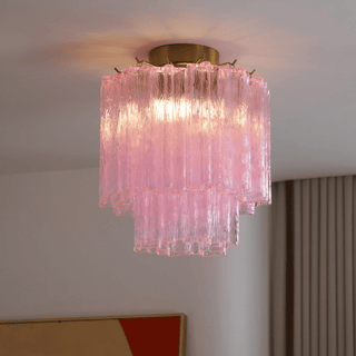 Aurora Plafonnier en Verre Rose Moderne