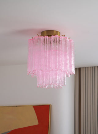 Aurora Plafonnier en Verre Rose Moderne