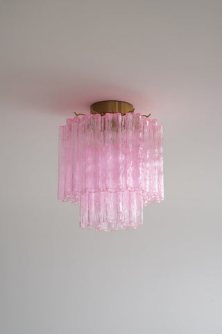 Aurora Plafonnier en Verre Rose Moderne
