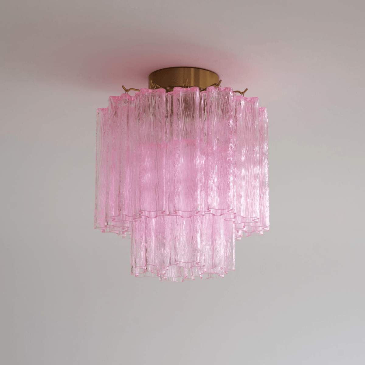 Orline Plafonnier en Verre Rose Moderne