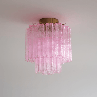 Aurora Plafonnier en Verre Rose Moderne