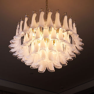 Aurora Lustre Rose Verre Feuille Superposé Florale Glamour