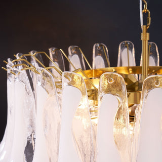 Aurora Lustre Rose Verre Feuille Superposé Florale Glamour
