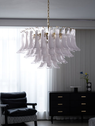 Aurora Lustre Rose Verre Feuille Superposé Florale Glamour