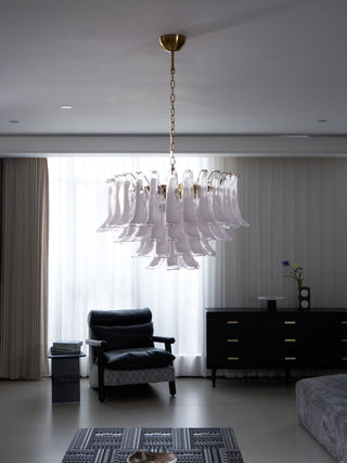 Aurora Lustre Rose Verre Feuille Superposé Florale Glamour