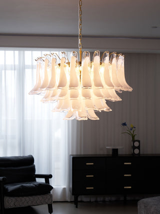 Aurora Lustre Rose Verre Feuille Superposé Florale Glamour