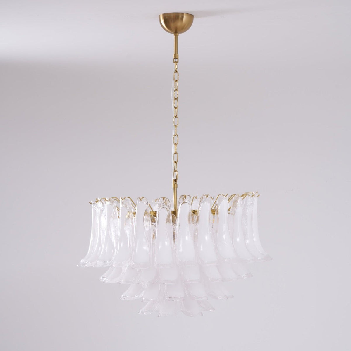 Orleria Lustre Rose Verre Feuille Superposé Florale Glamour