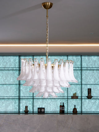 Aurora Lustre Rose Verre Feuille Superposé Florale Glamour