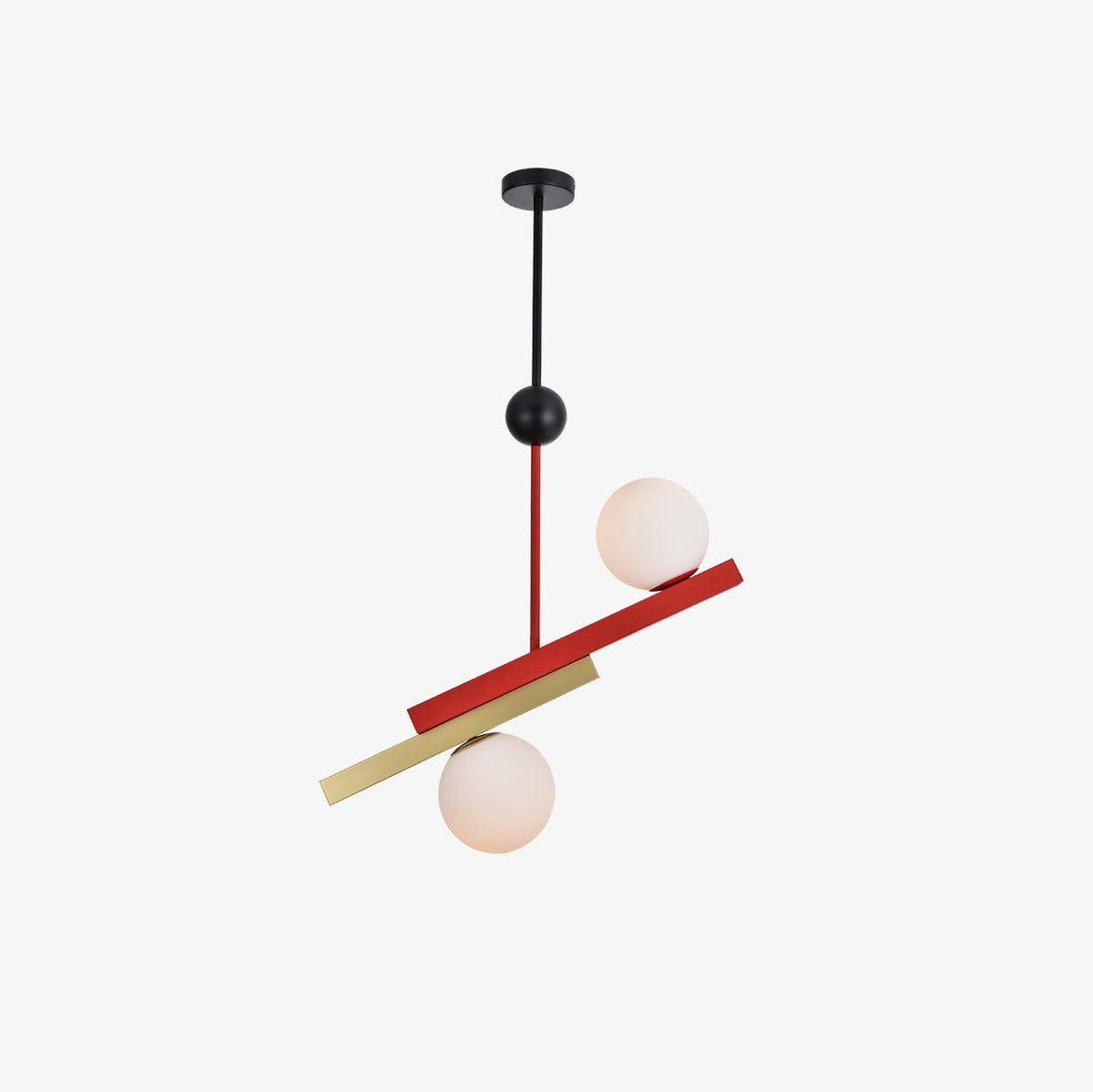 Aurenna Suspension Double Globe Barres Linéaires Géométrique