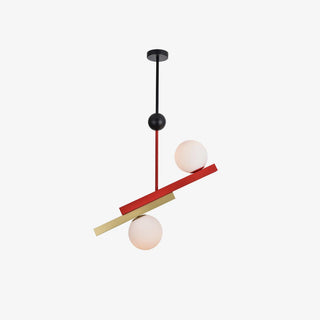 Solara Suspension Double Globe Barres Linéaires Géométrique