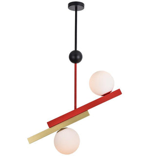Solara Suspension Double Globe Barres Linéaires Géométrique