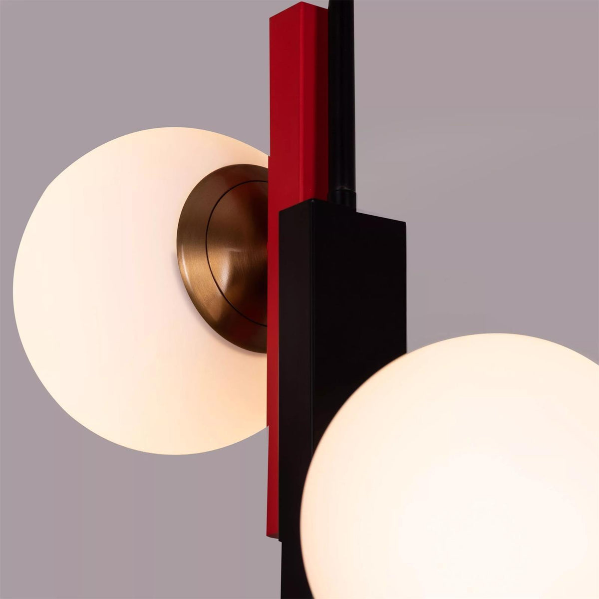 Aurenna Suspension Double Globe Barres Linéaires Géométrique