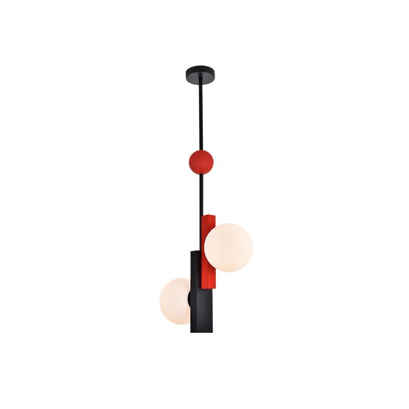 Aurenna Suspension Double Globe Barres Linéaires Géométrique