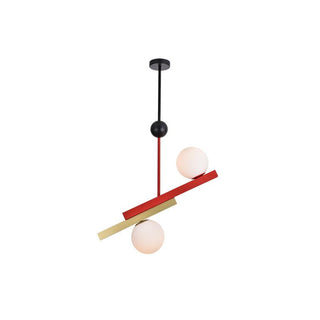 Solara Suspension Double Globe Barres Linéaires Géométrique