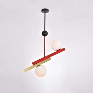Solara Suspension Double Globe Barres Linéaires Géométrique