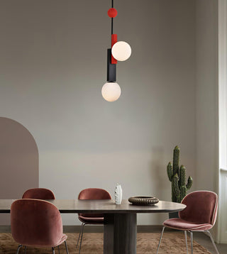 Solara Suspension Double Globe Barres Linéaires Géométrique