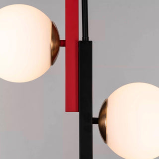 Solara Suspension Double Globe Barres Linéaires Géométrique