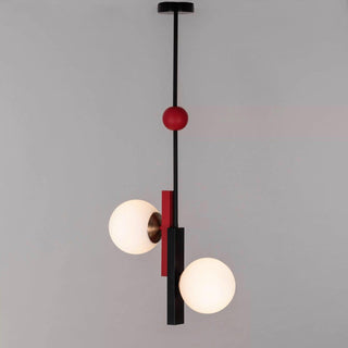 Solara Suspension Double Globe Barres Linéaires Géométrique