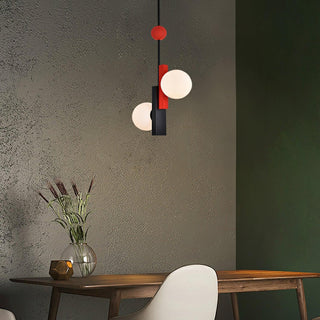 Solara Suspension Double Globe Barres Linéaires Géométrique