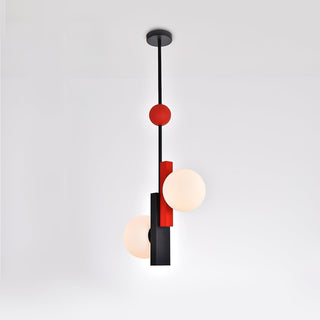 Solara Suspension Double Globe Barres Linéaires Géométrique