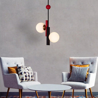 Solara Suspension Double Globe Barres Linéaires Géométrique
