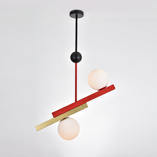 Solara Suspension Double Globe Barres Linéaires Géométrique