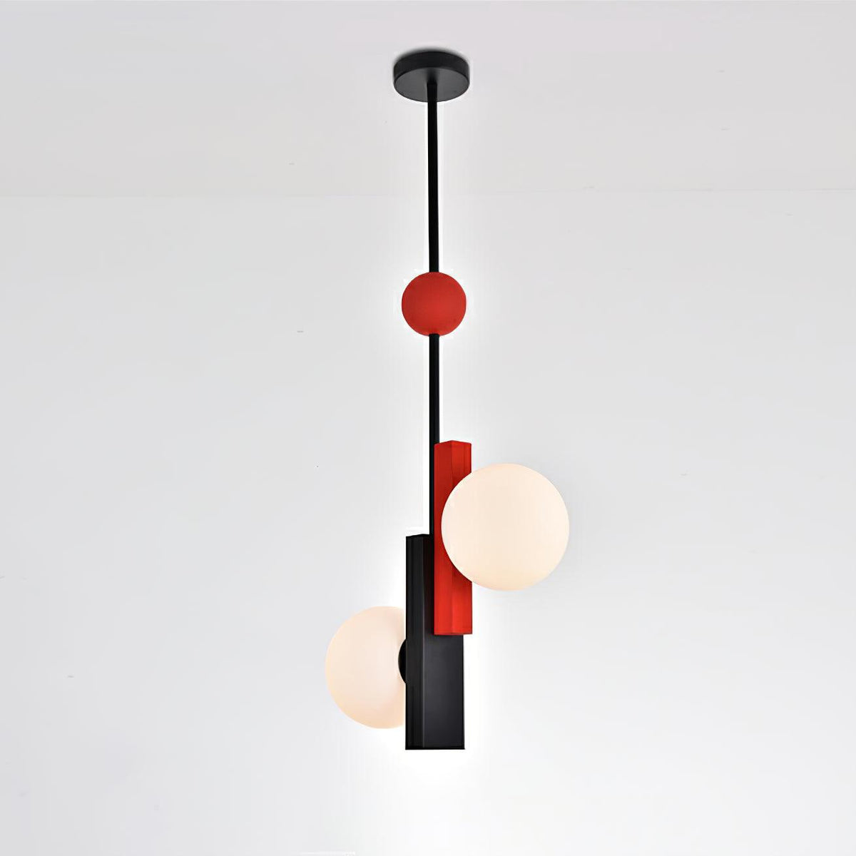 Aurenna Suspension Double Globe Barres Linéaires Géométrique