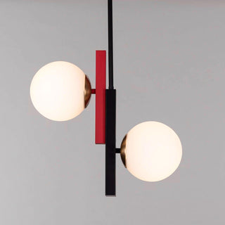 Solara Suspension Double Globe Barres Linéaires Géométrique
