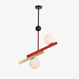 Solara Suspension Double Globe Barres Linéaires Géométrique