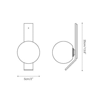 Fizi Applique Murale Cuivre Métal Verre Moderne