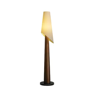 Curven Lampadaire en Bois Et Marbre