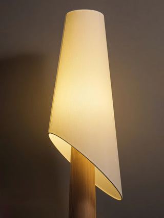 Curven Lampadaire en Bois Et Marbre
