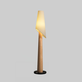 Curven Lampadaire en Bois Et Marbre