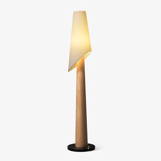 Curven Lampadaire en Bois Et Marbre