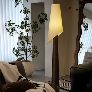 Curven Lampadaire en Bois Et Marbre