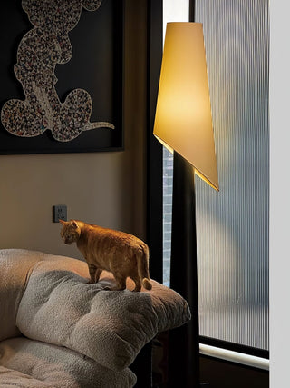 Curven Lampadaire en Bois Et Marbre