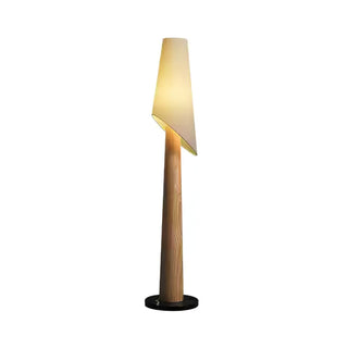 Curven Lampadaire en Bois Et Marbre