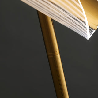 Mira Lampadaire Vague Moderne, Métal/Acrylique, Doré/Blanc, Salon
