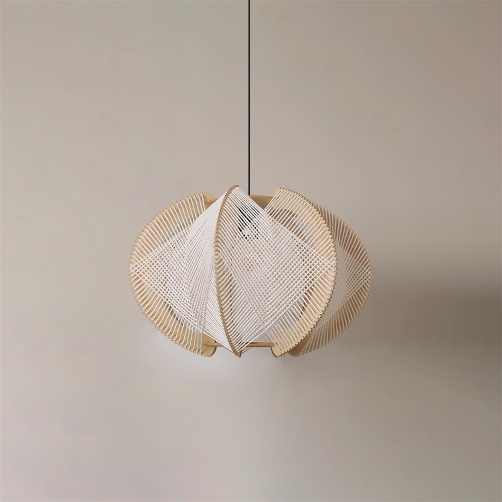 Calyraice Suspension en Bois et Corde de Chanvre