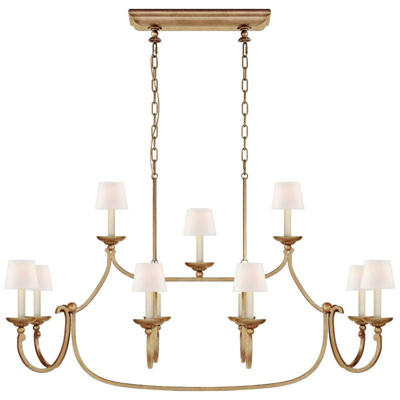 Ercare Lustre Linéaire Laiton Tissu Vintage Industriel