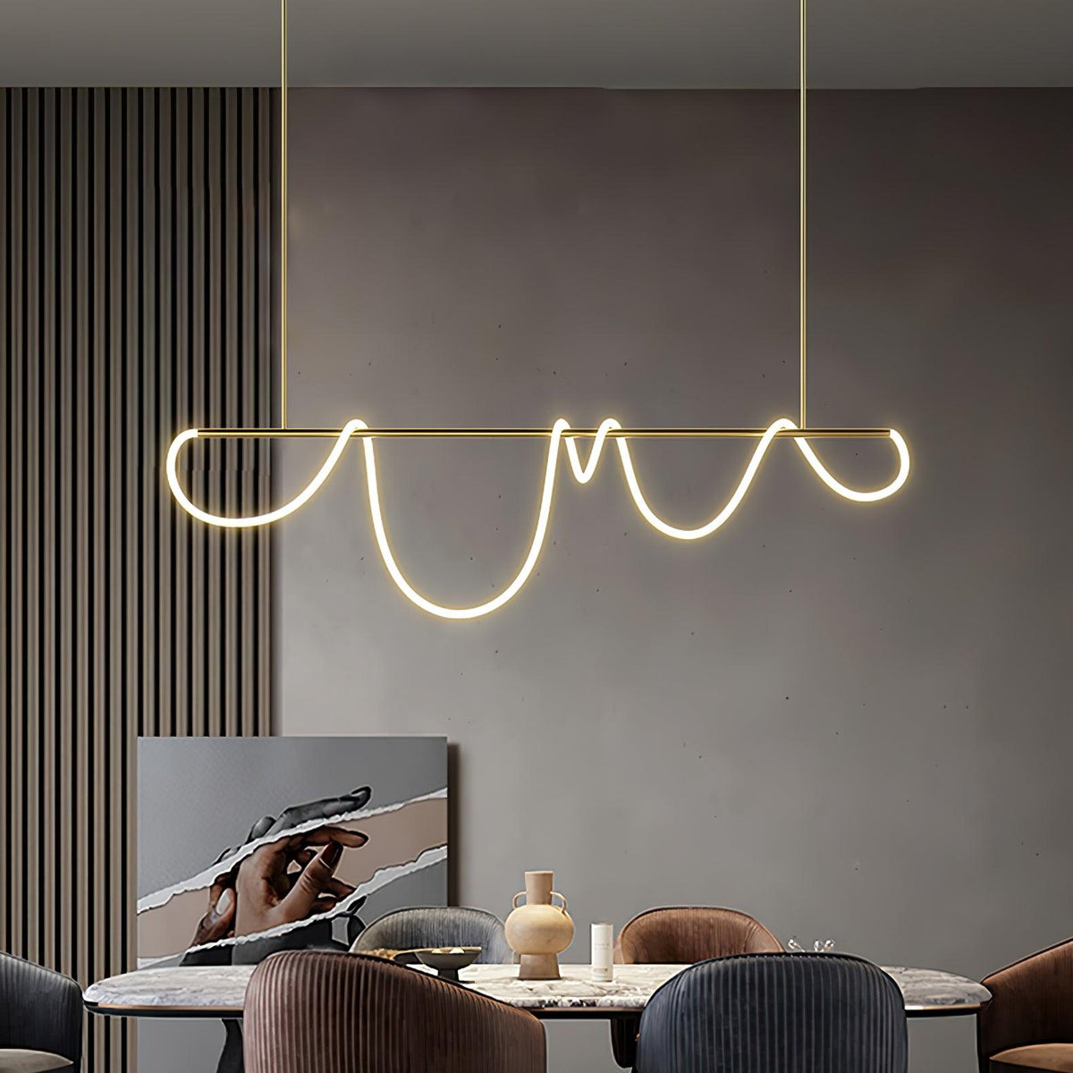 Olvoria Lustre Flexible Silicone Courbe Moderne Élégant