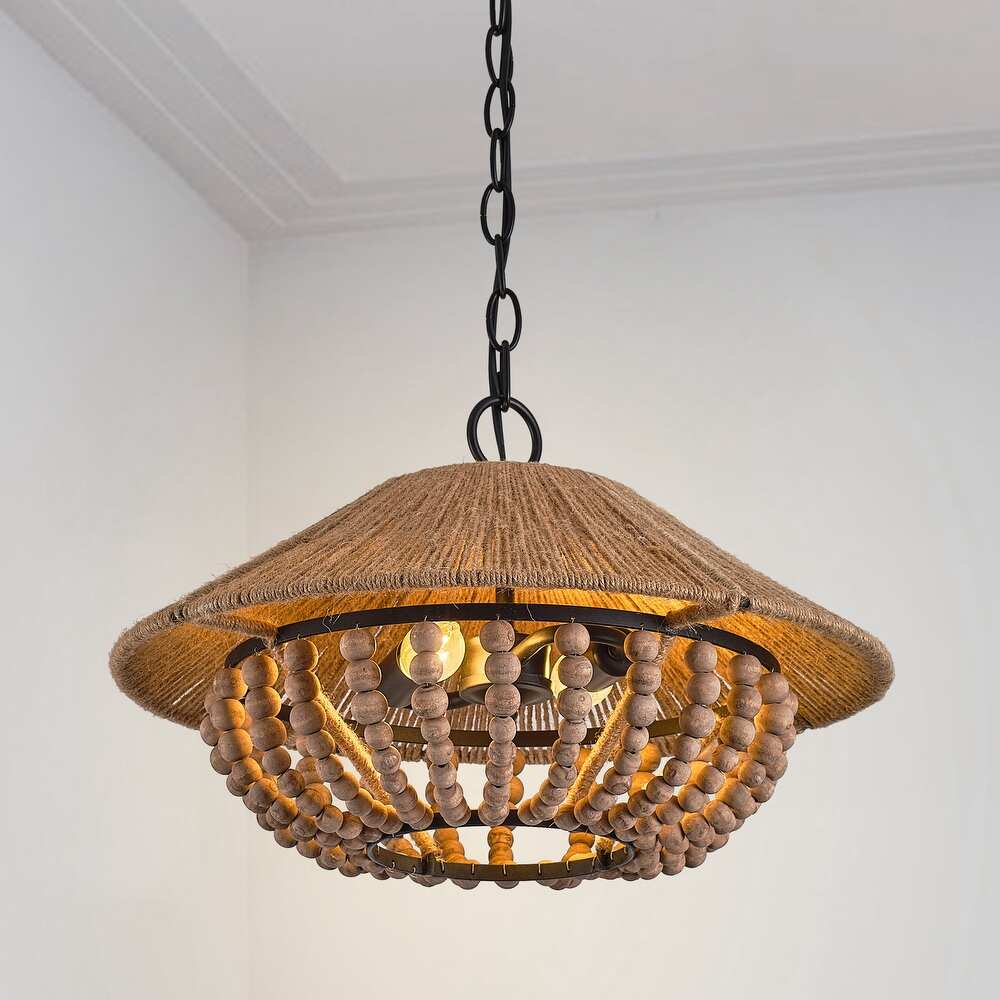 Elmarion Suspension Bois Métal Élégance Naturelle Style Ferme