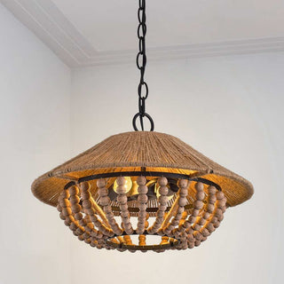 Elmarion Suspension Bois Métal Élégance Naturelle Style Ferme