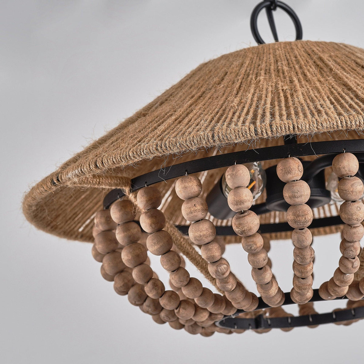 Elmarion Suspension Bois Métal Élégance Naturelle Style Ferme