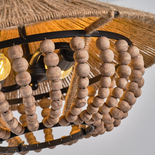 Elmarion Suspension Bois Métal Élégance Naturelle Style Ferme